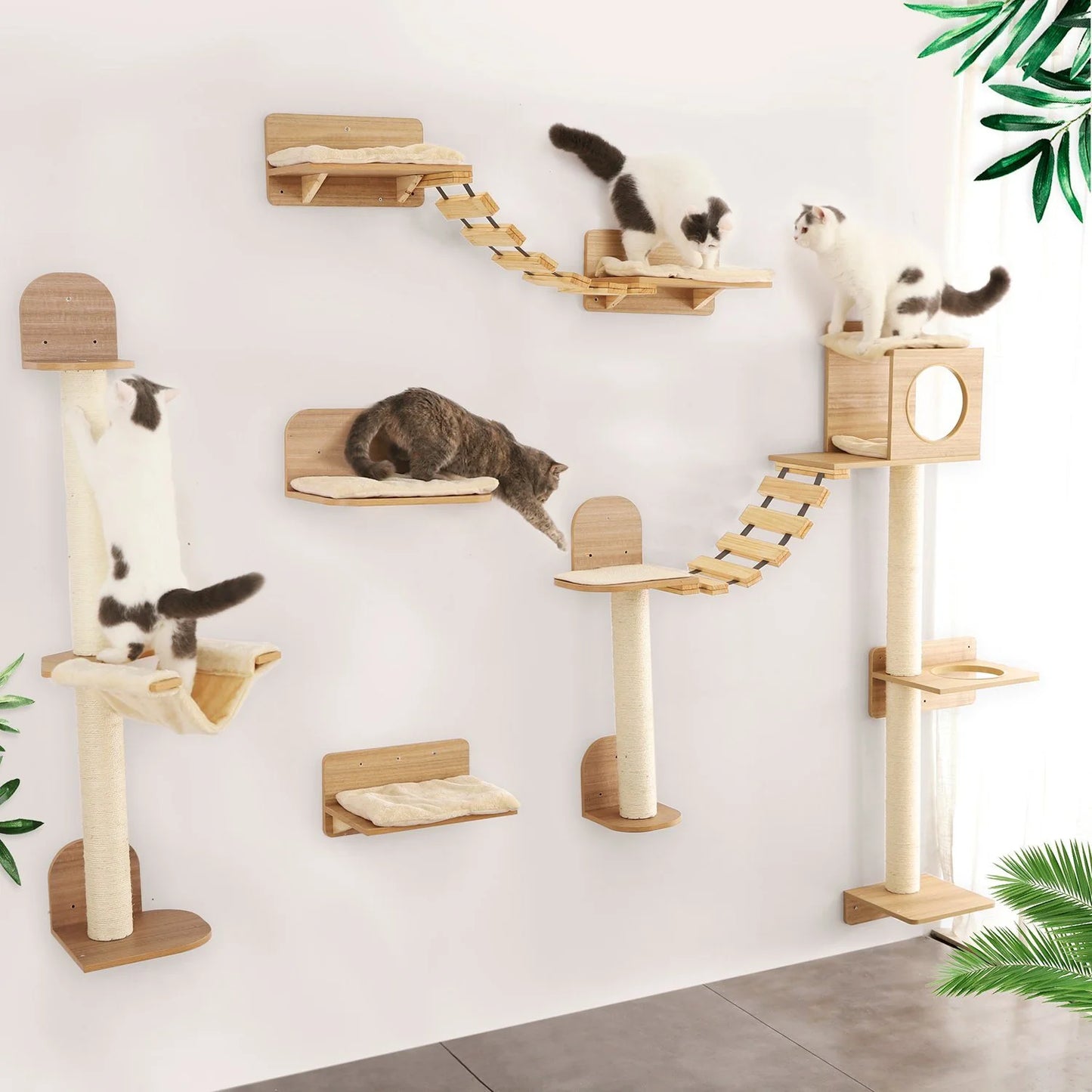 Wooden Wall-mounted Climbing Furniture for Cats