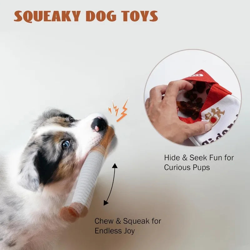 Squeaky Cigarette Dog Chew Toy