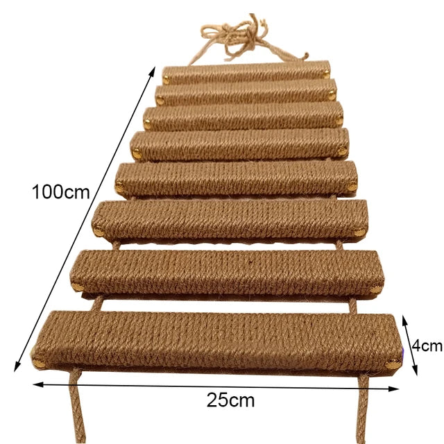 Wall-Mounted Activity Cat Wood Sisal Scratcher Furniture