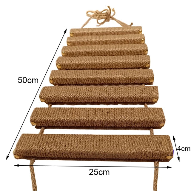 Wall-Mounted Activity Cat Wood Sisal Scratcher Furniture