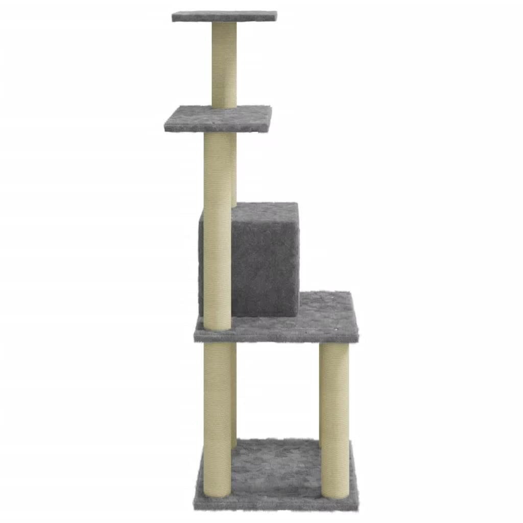 Cat Tree with Sisal Scratching Posts Light Grey 105Cm