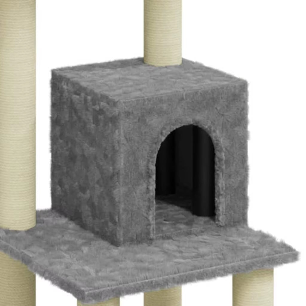 Cat Tree with Sisal Scratching Posts Light Grey 105Cm