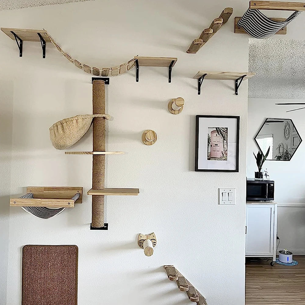 Wall Mount Shelf with Tree Tower