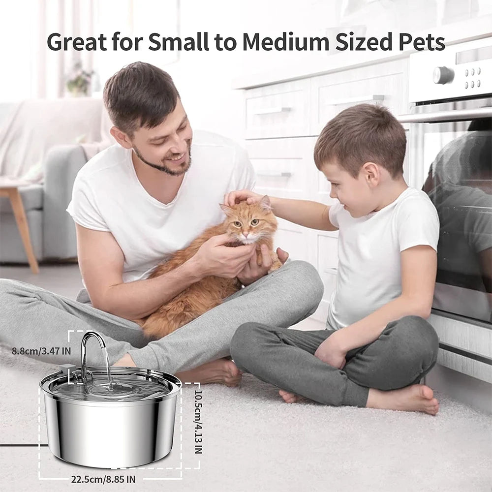 Stainless Steel Automatic Cat Water Feeder