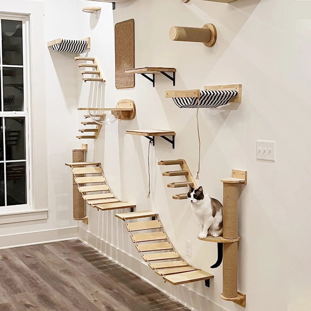 Wall Mount Shelf with Tree Tower