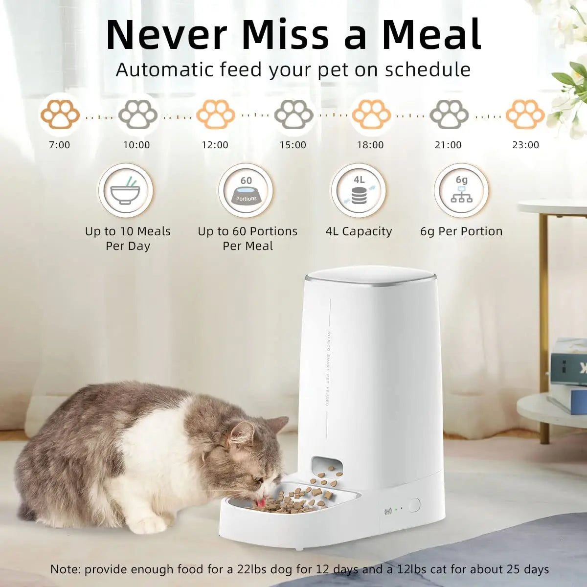 Smart WiFi Cat Feeder with Remote Control