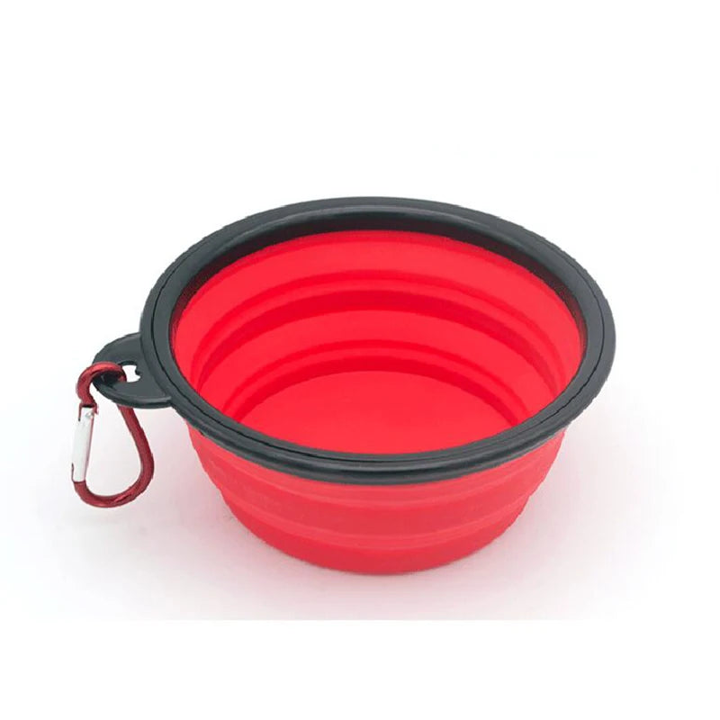 Folding Portable Silicone Dog Feeder Bowl