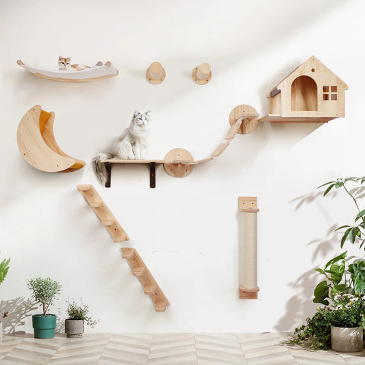 Wall Mount Shelf with Tree Tower