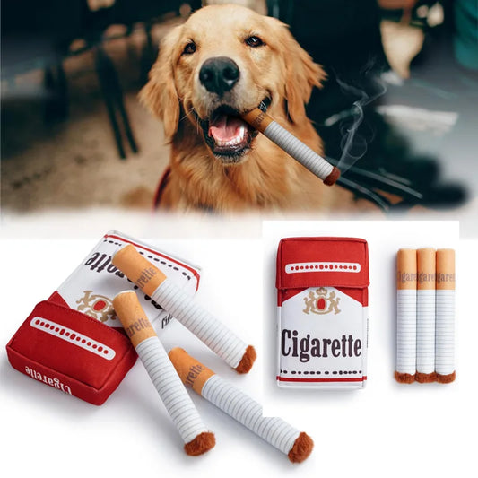 Squeaky Cigarette Dog Chew Toy