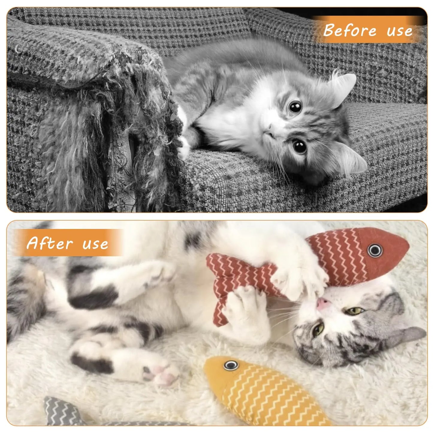 Interactive Fish Catnip Toy for Cats