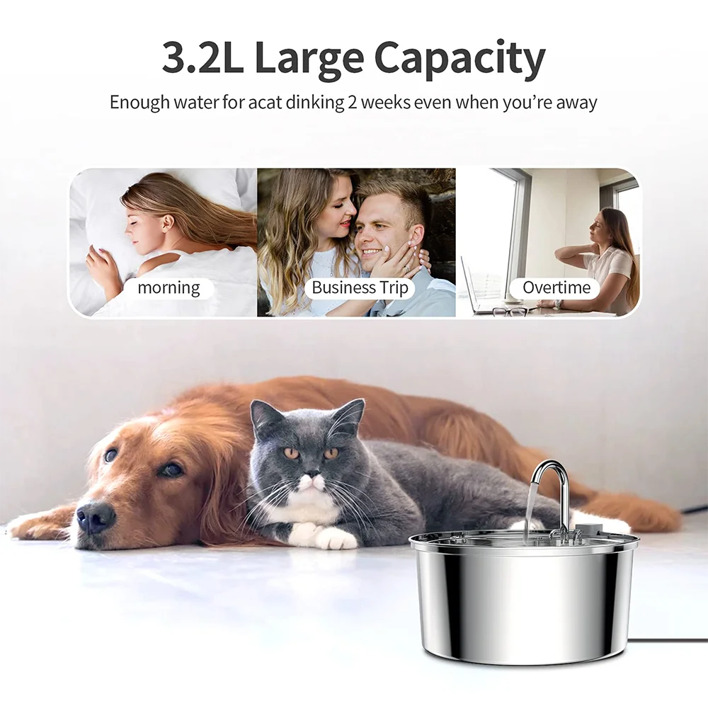 Stainless Steel Automatic Cat Water Feeder