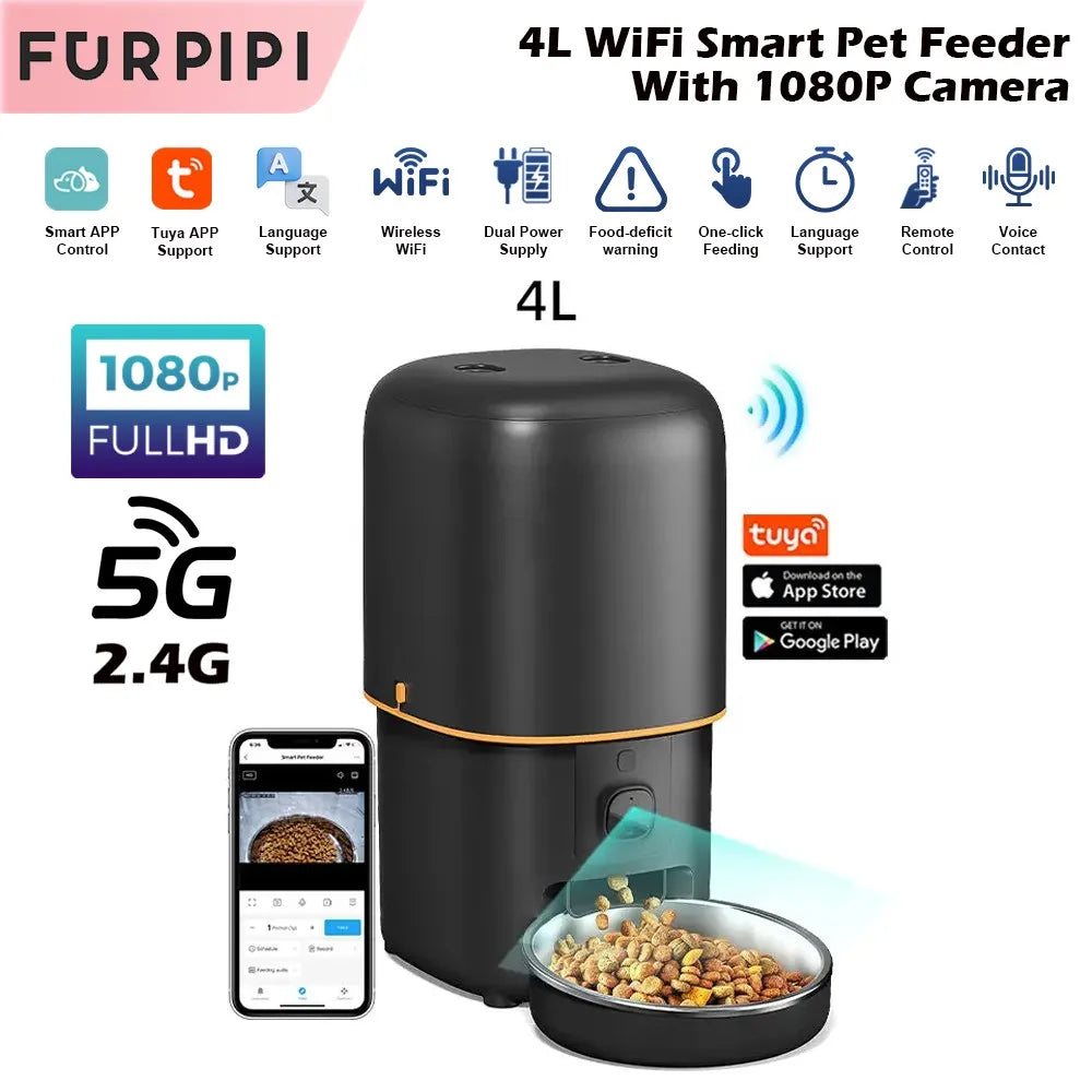 Automatic Smart Cat Food Dispenser with Camera