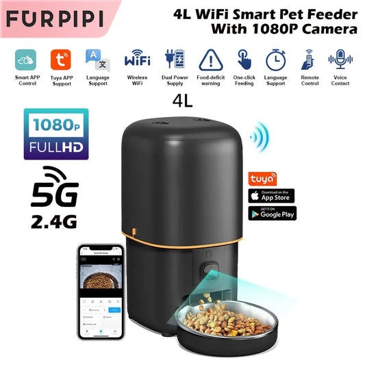 Automatic Smart Cat Food Dispenser with Camera