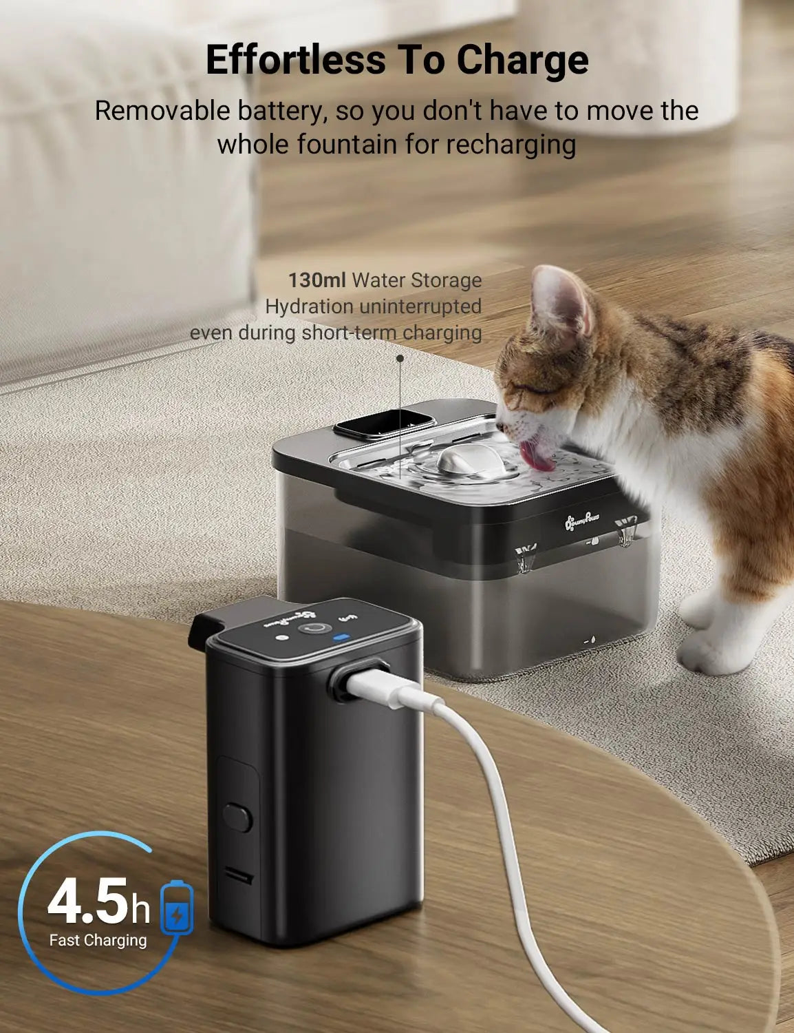 2.5L Automatic Stainless Steel Cat Water Fountain