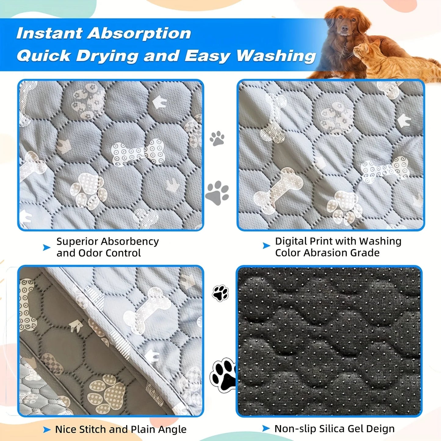 Multi-layer Washable Pet Training Pads