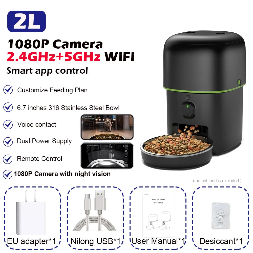 Automatic Smart Cat Food Dispenser with Camera